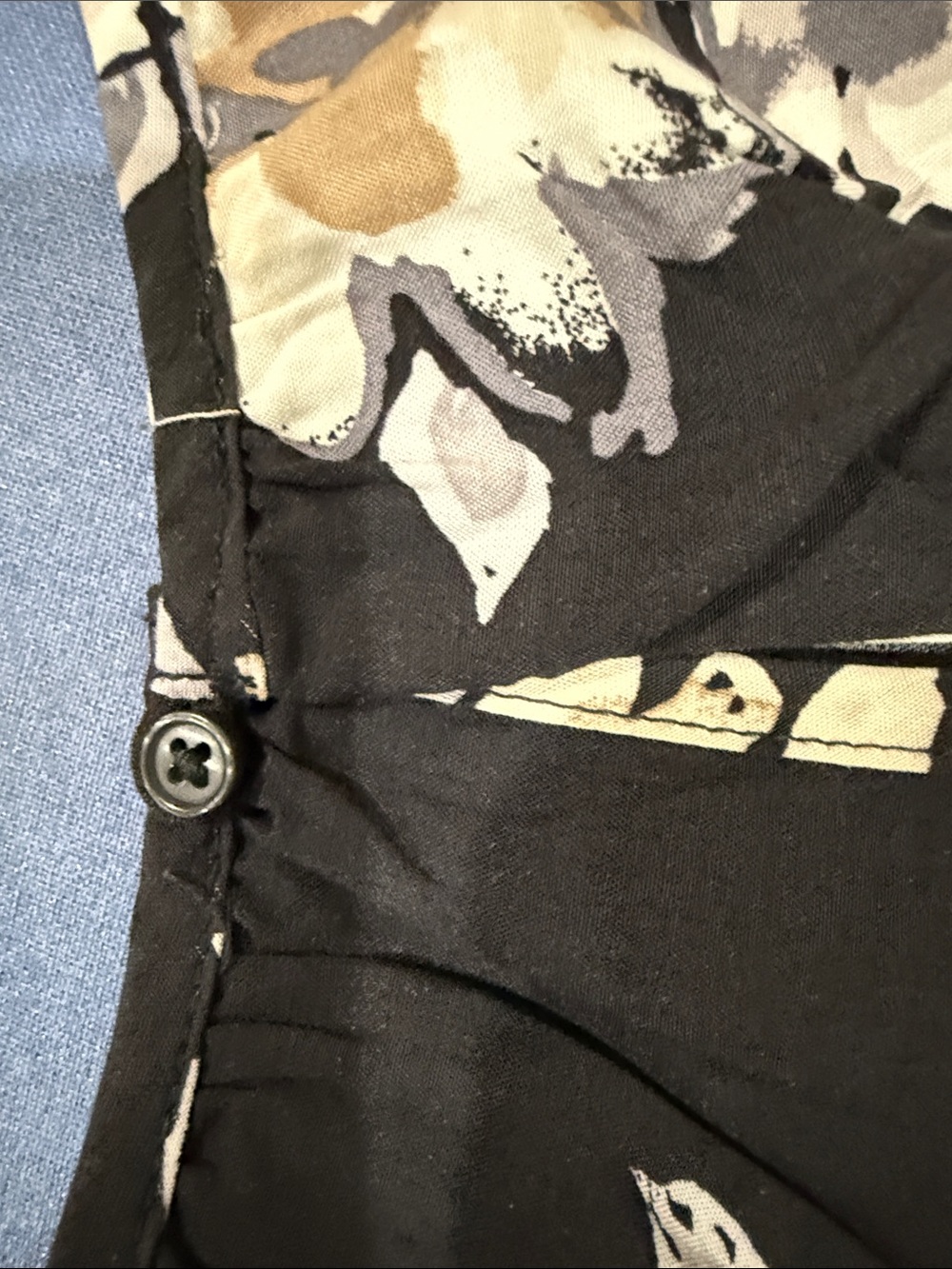 Old Navy NWT Black Floral Dress with Cream and Gray Blooms XL 100% Rayon - Picture 3 of 10